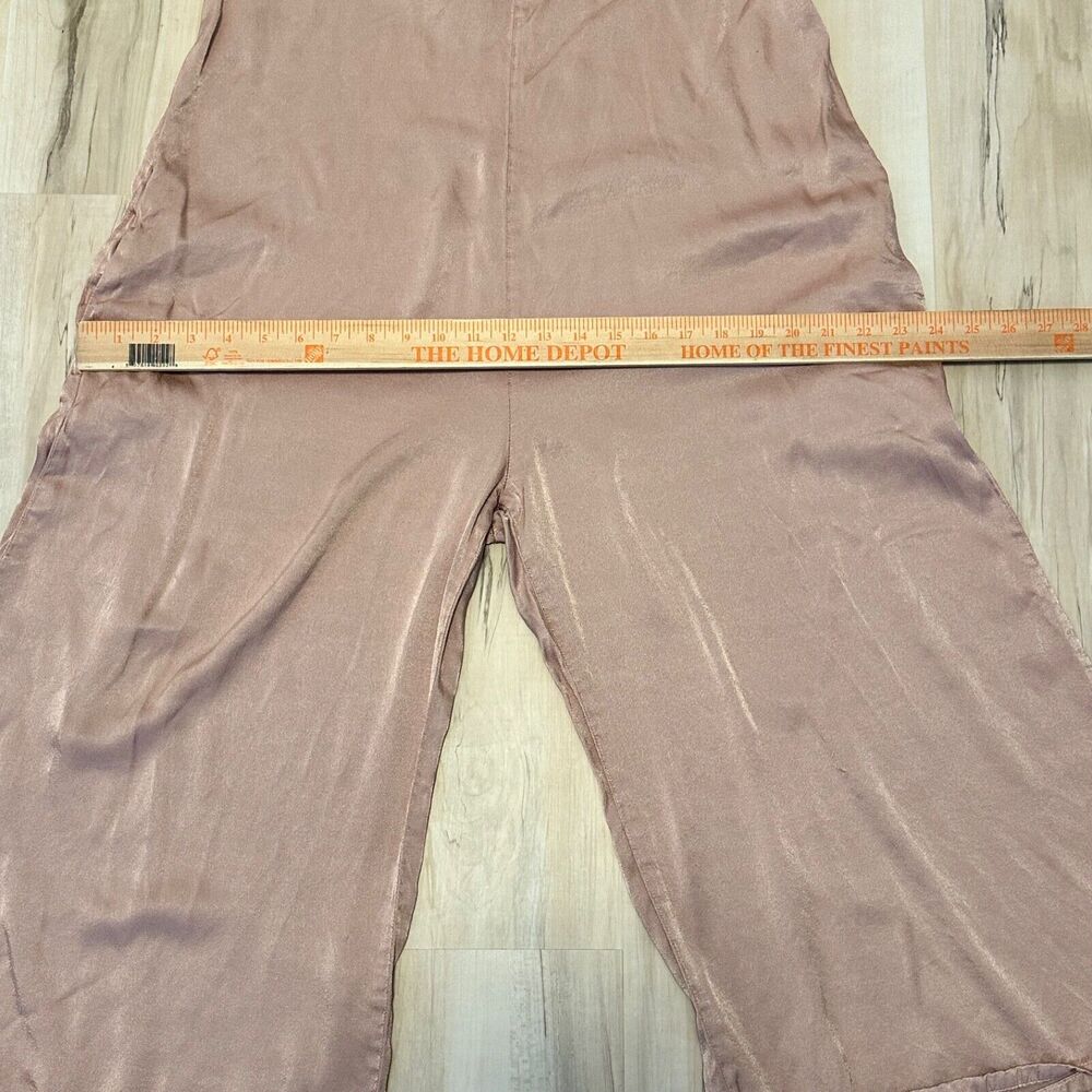 LA CAUSA Wide Leg Jumpsuit Slip Dress Style‎ Tan M Viscose Rayon - Picture 9 of 10